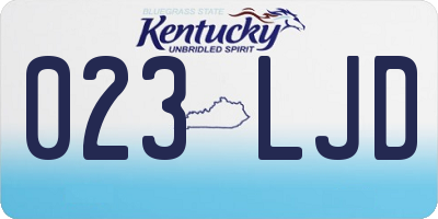 KY license plate 023LJD