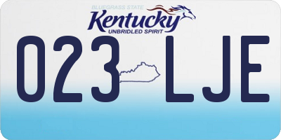 KY license plate 023LJE