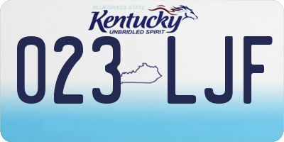KY license plate 023LJF