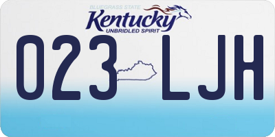 KY license plate 023LJH