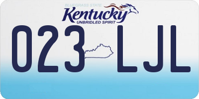 KY license plate 023LJL