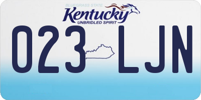 KY license plate 023LJN