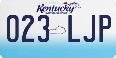 KY license plate 023LJP
