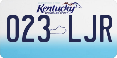 KY license plate 023LJR