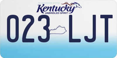 KY license plate 023LJT