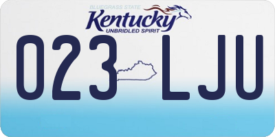 KY license plate 023LJU