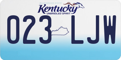 KY license plate 023LJW