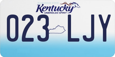 KY license plate 023LJY