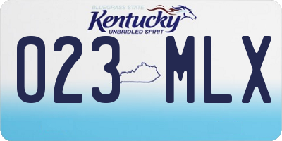 KY license plate 023MLX