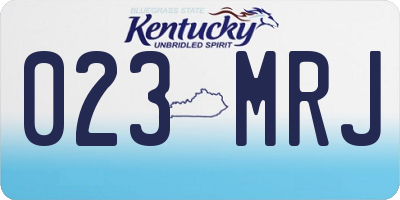 KY license plate 023MRJ