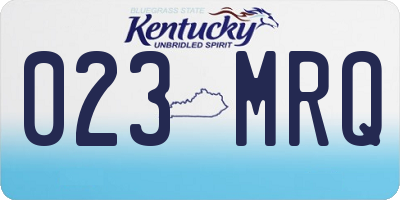 KY license plate 023MRQ