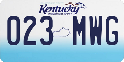 KY license plate 023MWG