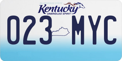 KY license plate 023MYC