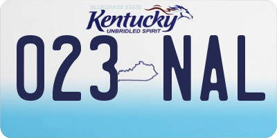 KY license plate 023NAL