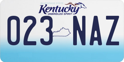 KY license plate 023NAZ