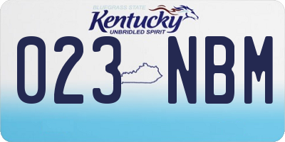 KY license plate 023NBM