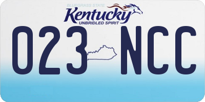 KY license plate 023NCC