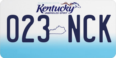 KY license plate 023NCK