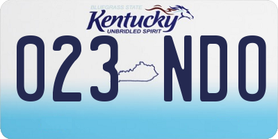 KY license plate 023NDO