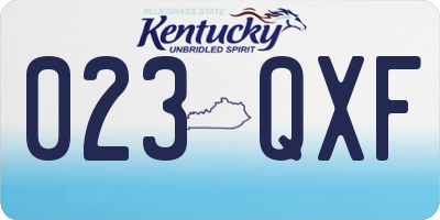 KY license plate 023QXF