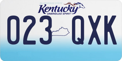 KY license plate 023QXK