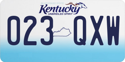KY license plate 023QXW