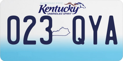KY license plate 023QYA