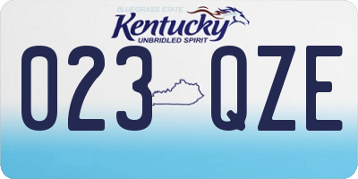KY license plate 023QZE