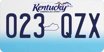 KY license plate 023QZX