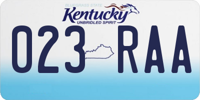KY license plate 023RAA