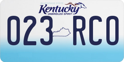 KY license plate 023RCO
