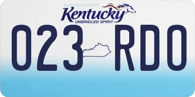 KY license plate 023RDO