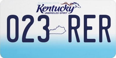 KY license plate 023RER