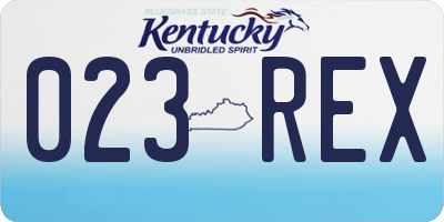 KY license plate 023REX