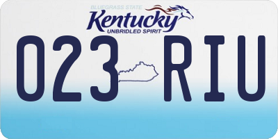 KY license plate 023RIU