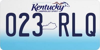 KY license plate 023RLQ