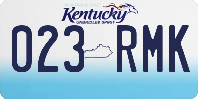 KY license plate 023RMK