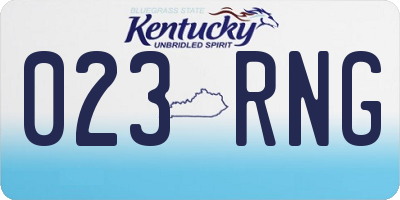 KY license plate 023RNG