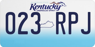KY license plate 023RPJ