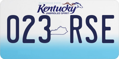 KY license plate 023RSE