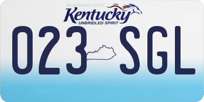 KY license plate 023SGL