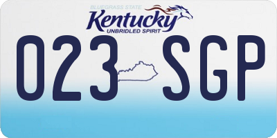 KY license plate 023SGP