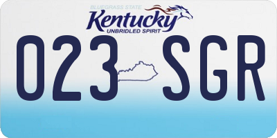 KY license plate 023SGR