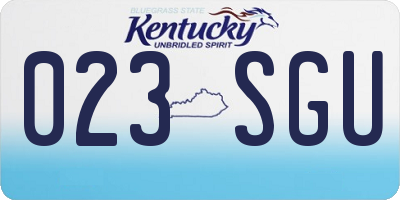 KY license plate 023SGU