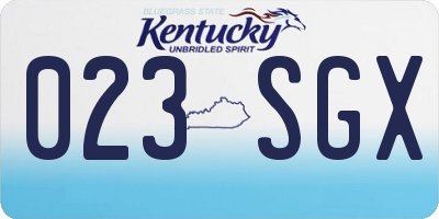 KY license plate 023SGX