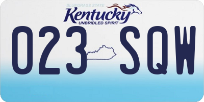 KY license plate 023SQW