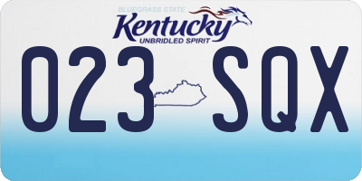 KY license plate 023SQX