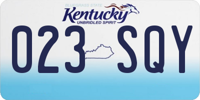 KY license plate 023SQY