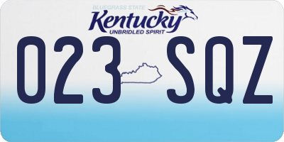 KY license plate 023SQZ
