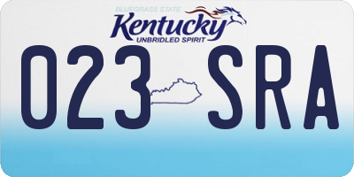 KY license plate 023SRA